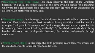 Applied Linguistics - Lesson 2 - Stages of Language acquisition