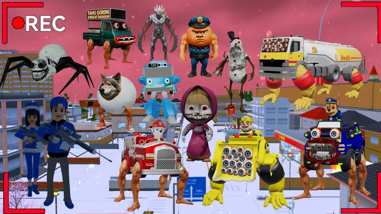 Yuta Mio Panik CCTV Rekam Pasukan Monster Muncul Dimusim Salju Serang Kota | Sakura School Simulator