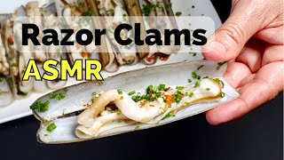 Atlantic Razor Clams | How to CLEAN, COOK and EAT Razor Clams | ASMR