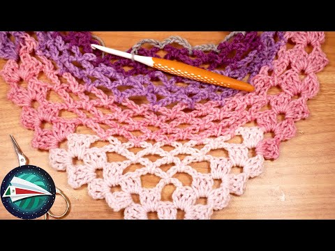 Crochet | Mesh pattern for triangular shawls | Summer pattern | Shawl idea