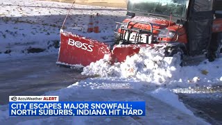 Chicago escapes major snowfall; north suburbs, IN hit hard