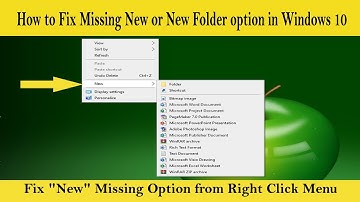 How to Fix, Missing New or New Folder option From Right Click Menu in Windows 10