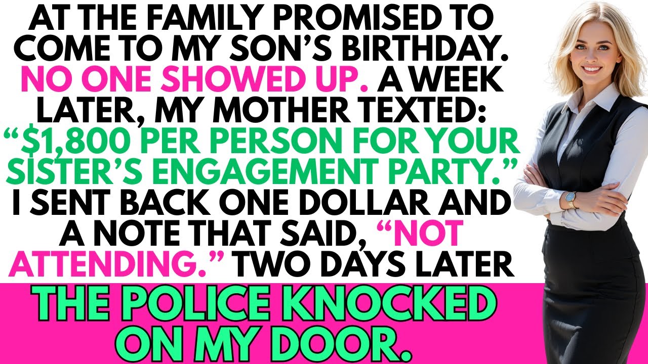 At the family skipped my son’s birthday  I sent one dollar  Two days later, police arrived — and I…