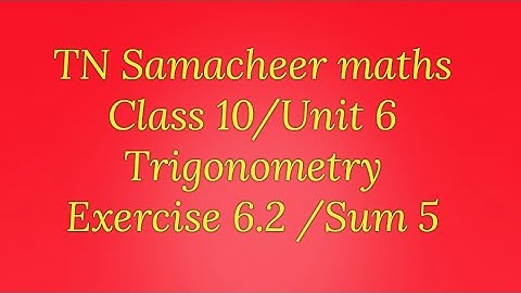 Sum 5 Class 10 Exercise 6.2 unit 6 Heights and distances Samacheer maths Nithyaganesh Maths