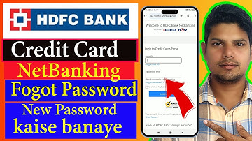 HDFC Credit Card Net Banking Forgot User id and Password | hdfc netbanking  bhul gaye to kya kare |
