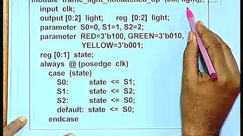 Lecture 6   Introduction to Verilog Part   VI, Finate State Mechine example by NPTEL
