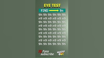 Find 9n where? | Brain Teaser IQ Test #shorts #different #puzzles #opticalillusion #quiz