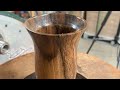 Wood turning a walnut graft line cup