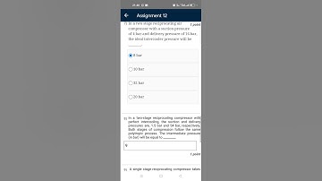 solutions of NPTEL Applied thermodynamics Assignment 12 July-Dec 2023
