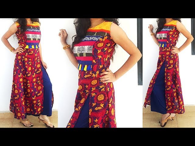 side pleated kurti cutting and stitching|easy kurti /suit /kameez cutting  and stiching✨ - YouTube