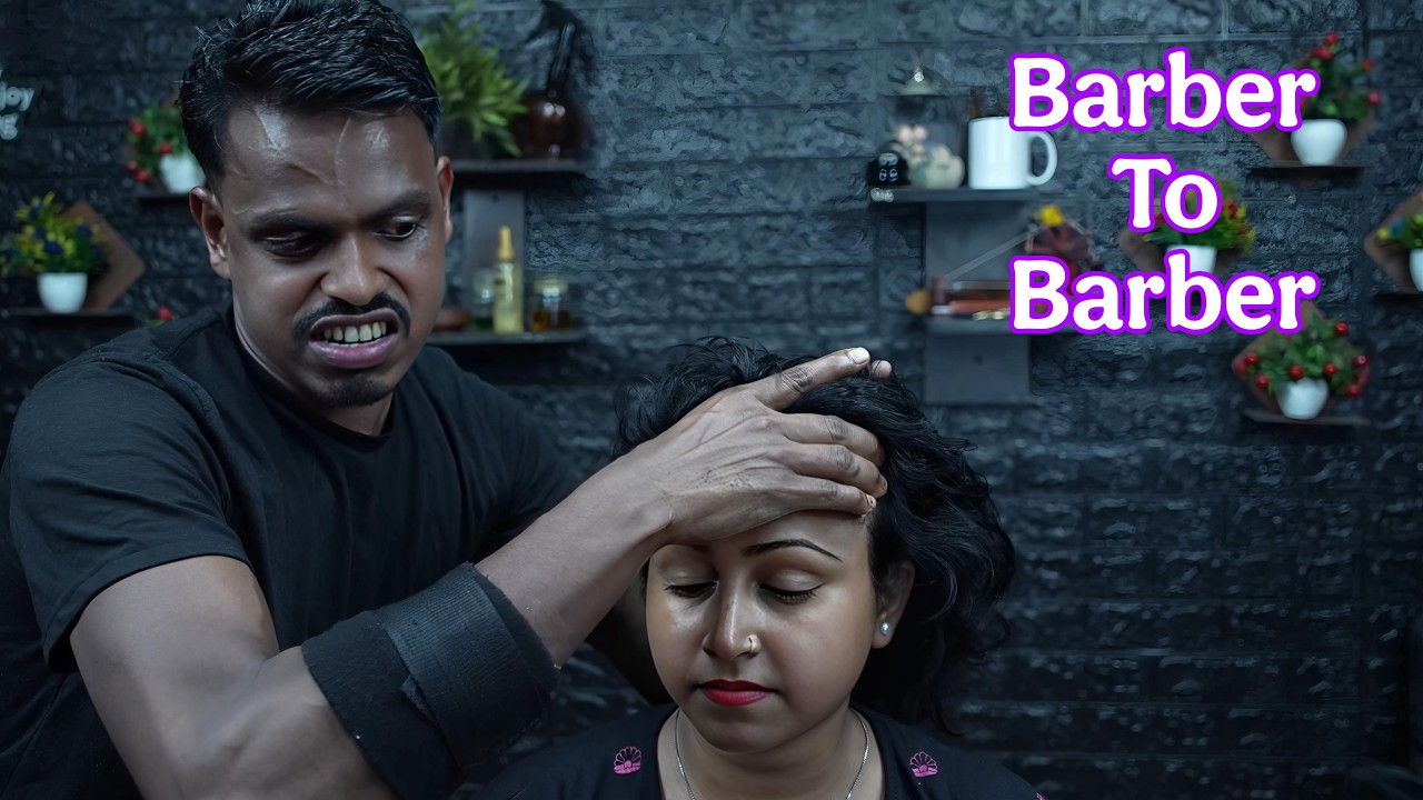 Unleash Your Inner Peace: Indian ASMR Massage for Tension Release | Sadhan Barber To Chaitali Barber