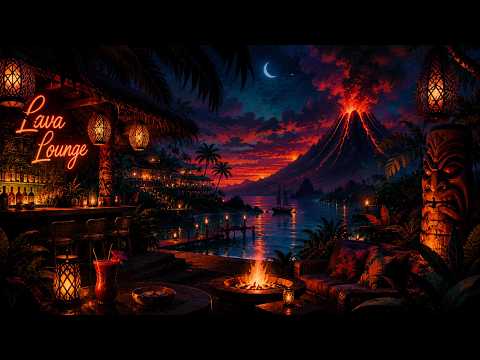 Midnight Volcano Lounge 🌋 Tropical Noir Cocktail Ambience