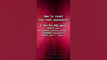 MySQL - How to Reset the Root Password?