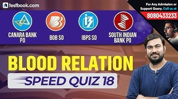 Canara Bank PO | IBPS SO | BoB SO | SIB PO | Reasoning Speed Quiz #18 | Blood Relations | Shyam Sir