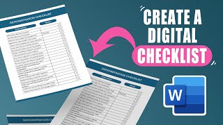 Create a fillable checklist : digital form in Word