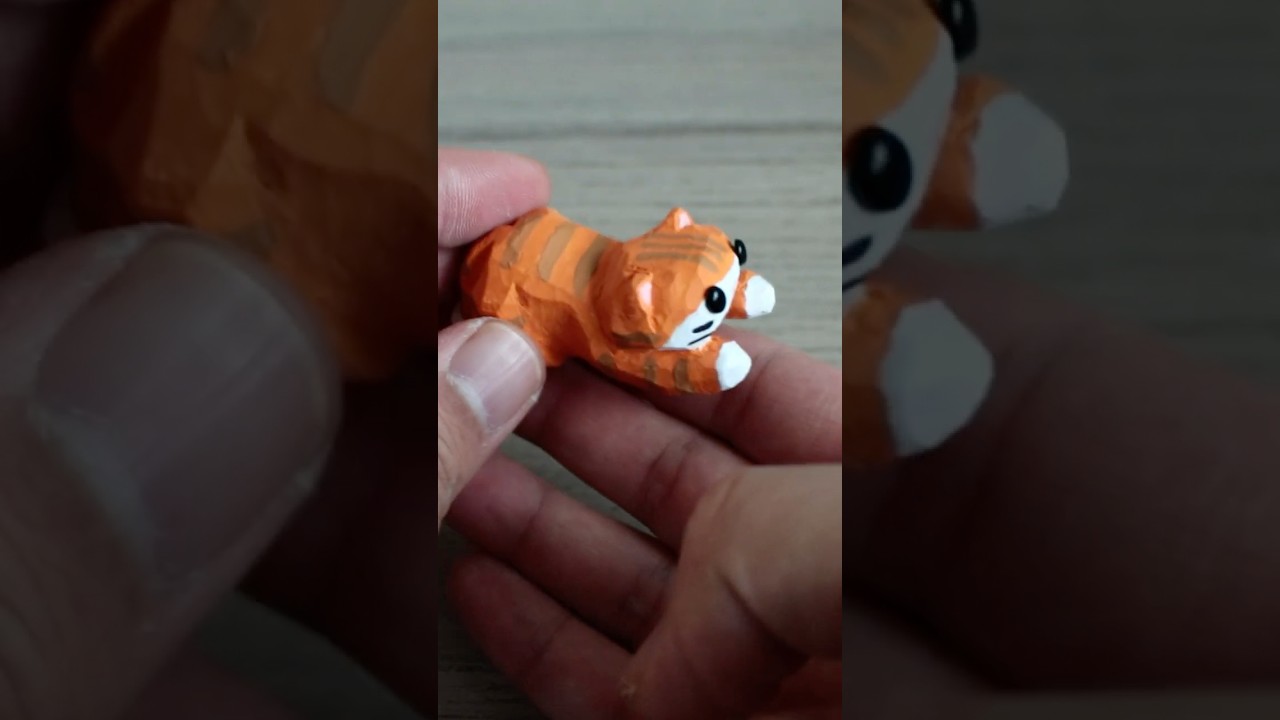 DIY wood carving cat pen rest 