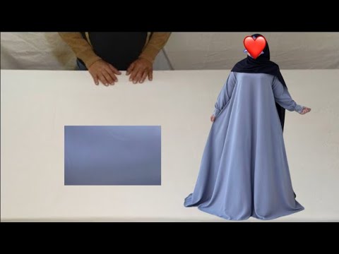 طريقة تفصيل وخياطة عباية كلوش   موديل جديد للمحجبات     