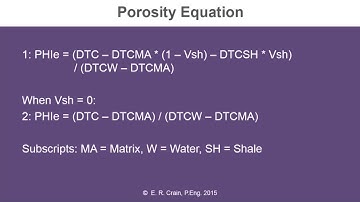 Sample Lecture on Porosity Equation by Ross Crain