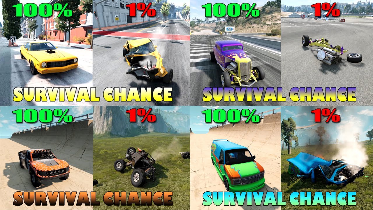 Realistic Survival Chance Crashes | BeamNG.drive [ COMPILATION ]