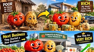 Tomato & Potato’s Amazing Journey 😱 | From Poor to Successful Business Owners💰 |Inspirational Story