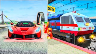 Car Vs Train Game Video|| Car High Speed Race With Train|| Android Gameplay #1#cargames #traingame screenshot 5