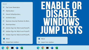 How to Enable or Disable Recent File and Folder Jump Lists in Windows 11