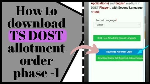 TS DOST Download Allotment order. How to select second language for online degree admission 2022 👍🏼.