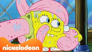 Bob Esponja | ¡Un monstruo ataca al Crustáceo Cascarudo! | Escena completa | Nickelodeon en Español