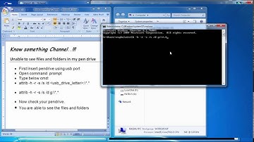 Show hidden files and folders in pendrive from DOS command prompt in windows