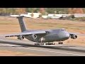 Massive c5 cargo plane performs touchandgo maneuver