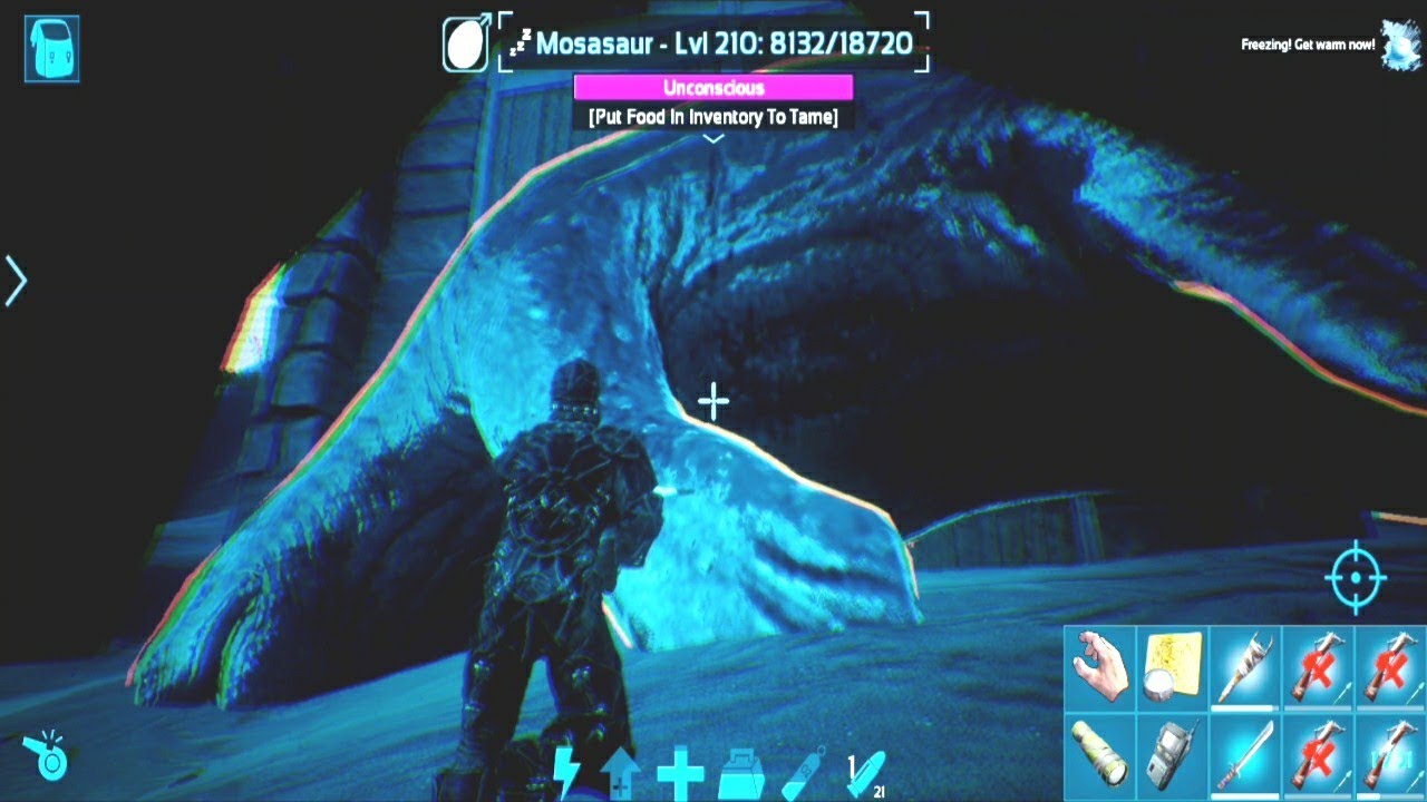 Ark Mobile Mosasaurus Taming In The Underwater Cave (No Scuba Gear ...