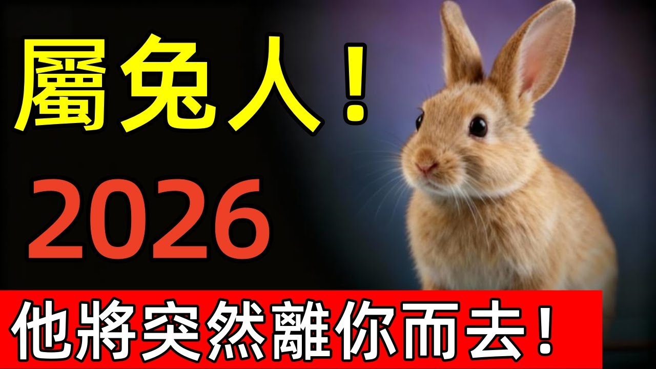 屬兔人注意！2026年他將突然離你而去，請提前作好準備！這人是誰呢？#生肖 #運勢 #命理 #屬相 #風水 #財運 #佛陀 #佛學 #佛法 #佛教 #修行 #智慧 #因果 #佛家