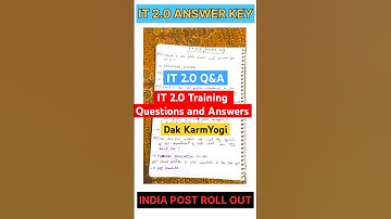 IT 2.0 Training Questions and Answers | IT 2.0 Test | IT 2.0 end user Training | Dak KarmYogi |