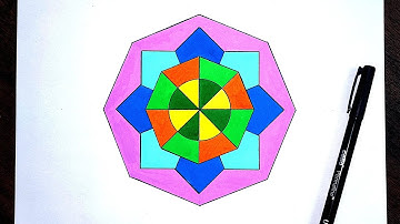 Octagonal Geometric Pattern | How to Draw Simple Octagon Geometry Pattern | Geometric Design Drawing
