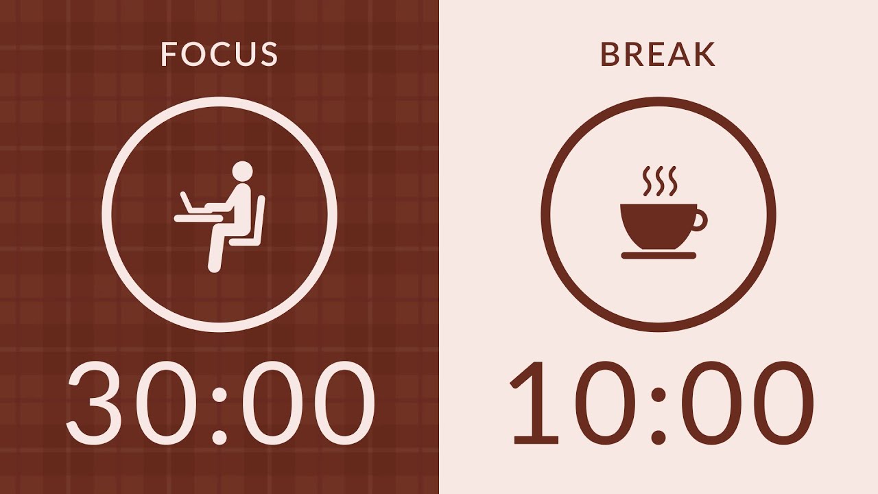 30/10 Pomodoro Timer with Brown Noise 🎧 3-Hour Study with Me for Deep ...