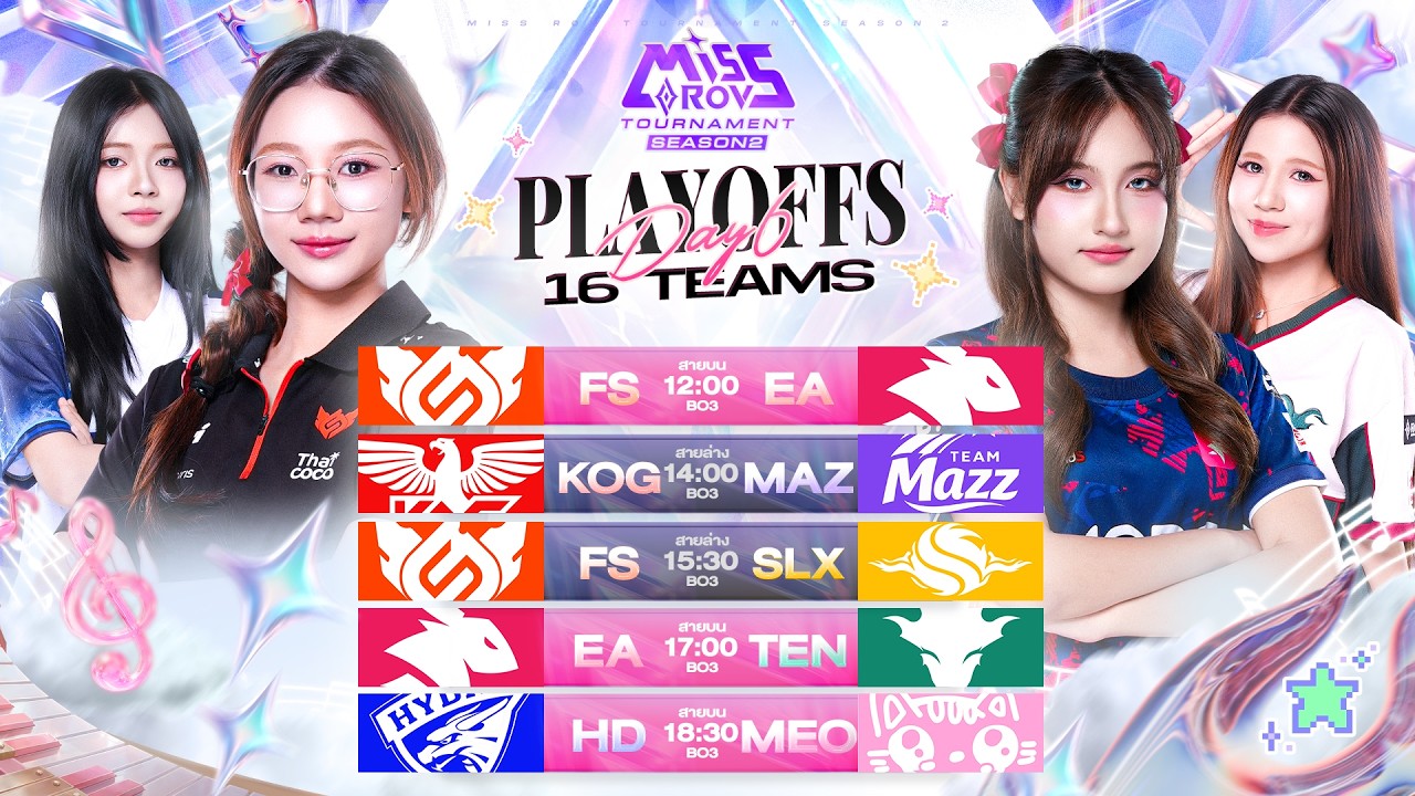 การแข่งขัน Miss RoV Tournament 2026 Season 2 | รอบ Playoffs 16 ทีมสุดท้าย Day 6