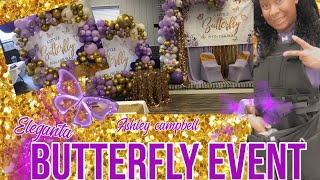 Butterfly theme Event Planning purple and gold