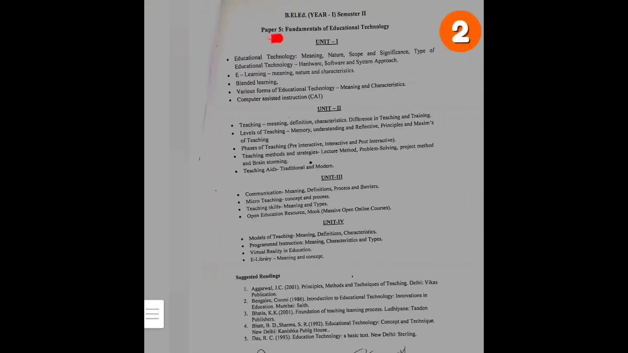 B.El.Ed 2ndsemester Syllabus/How to make book review 