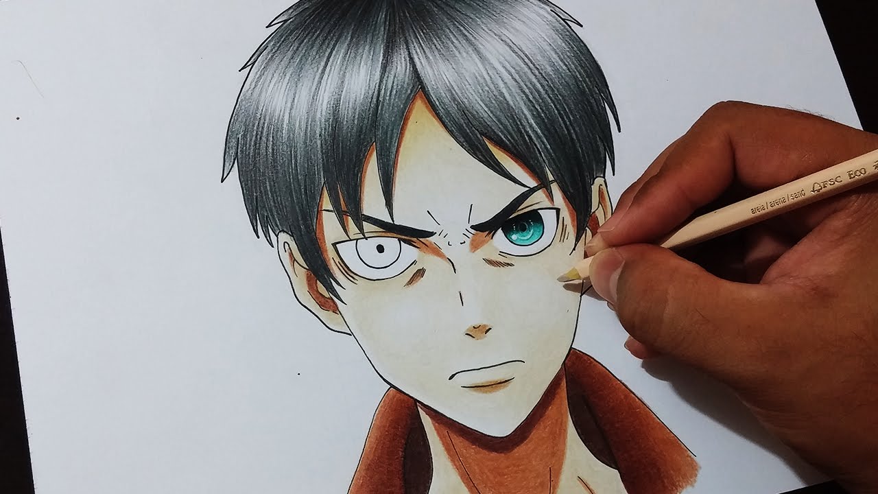 Como Desenhar e Colorir o Eren Eren Yeager (Shingeki no Kyojin) How to