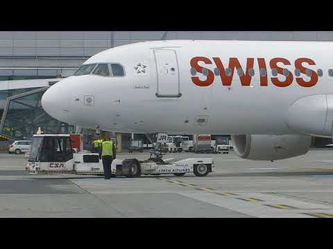 Airbus A320 SWR push back in Prague (PRG/LKPR)
