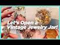 Vintage Jewelry Jar! Sterling, pearls & stones. Let's open it together!