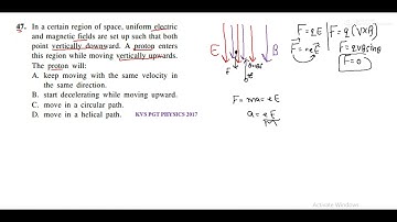 In a certain region of space, uniform electricand magnetic fields are set up such that bothpoint ver