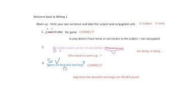 Writing 1•Week 2•2  Warm up and Homework AnswersPART 1•Hana Ouattara