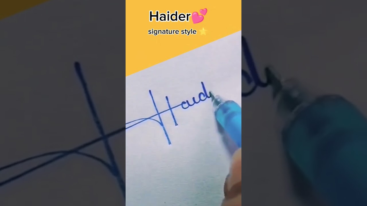 Haider name signature | H signature style 