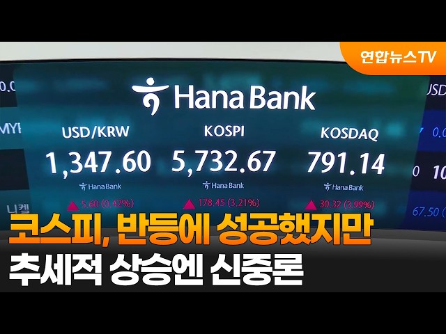 코스피, 반등에 성공했지만…추세적 상승엔 신중론 / 연합뉴스TV (YonhapnewsTV)
