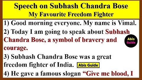Speech on Netaji Subhash Chandra Bose | 10 lines on Netaji Subhash Chandra Bose |  Essay on Netaji