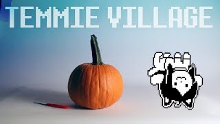 Undertale - Temmie Village with a pumpkin and knife