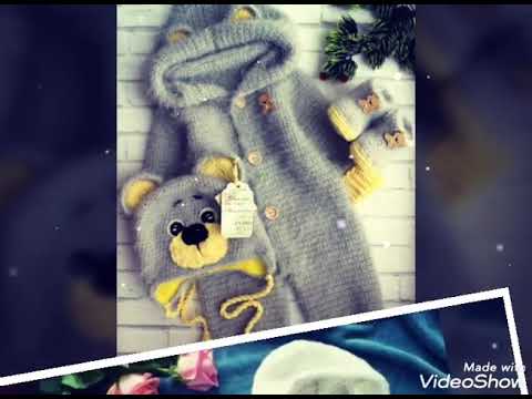 Şirin usaqlar ucun bir birinden gozel ve şirin toxunma geyimler-how to knit cute clothes for kids