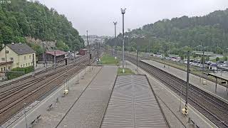 Hlášení a vlak Ústí nad Orlicí - LE 1250+Zpoždění+mim. zastavení vlaku Regiojet ve stanici, 4.5.2024