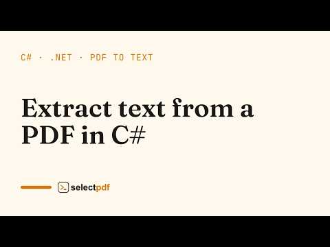 Extract text from a PDF in C#: step by step | SelectPdf